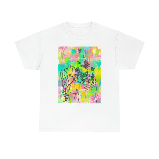 Blossoming Butterfly Release and soar Unisex Heavy Cotton Tee