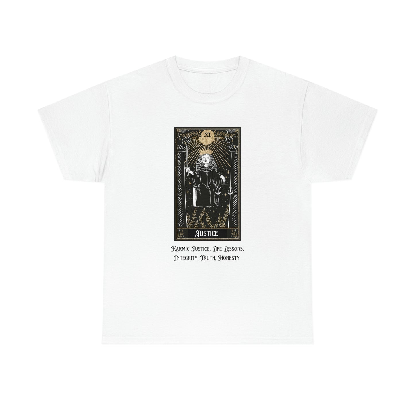 Justice Tarot Card Unisex Heavy Cotton Tee