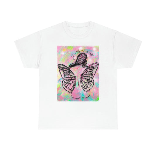 Blossoming Butterfly Unfolded Wings Unisex Heavy Cotton Tee