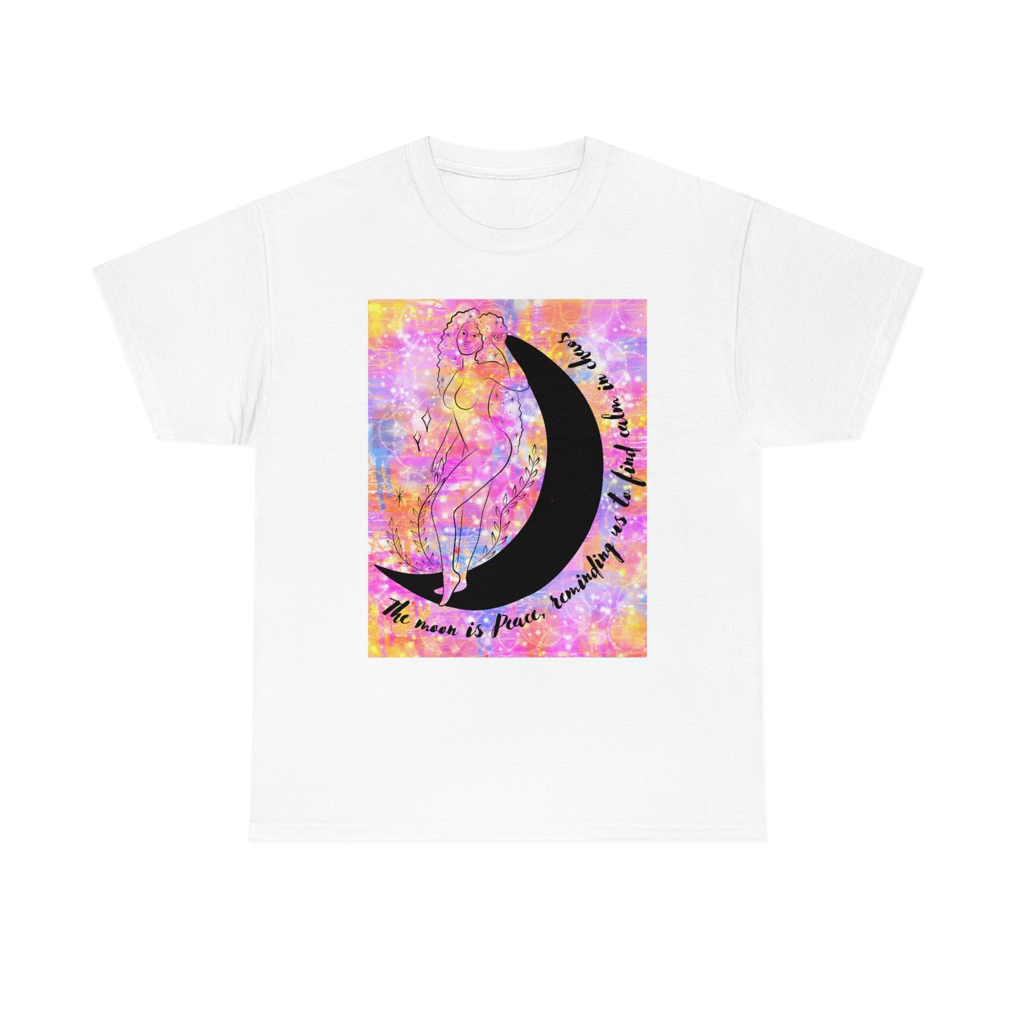 Peaceful Moon Goddess Unisex Heavy Cotton Tee