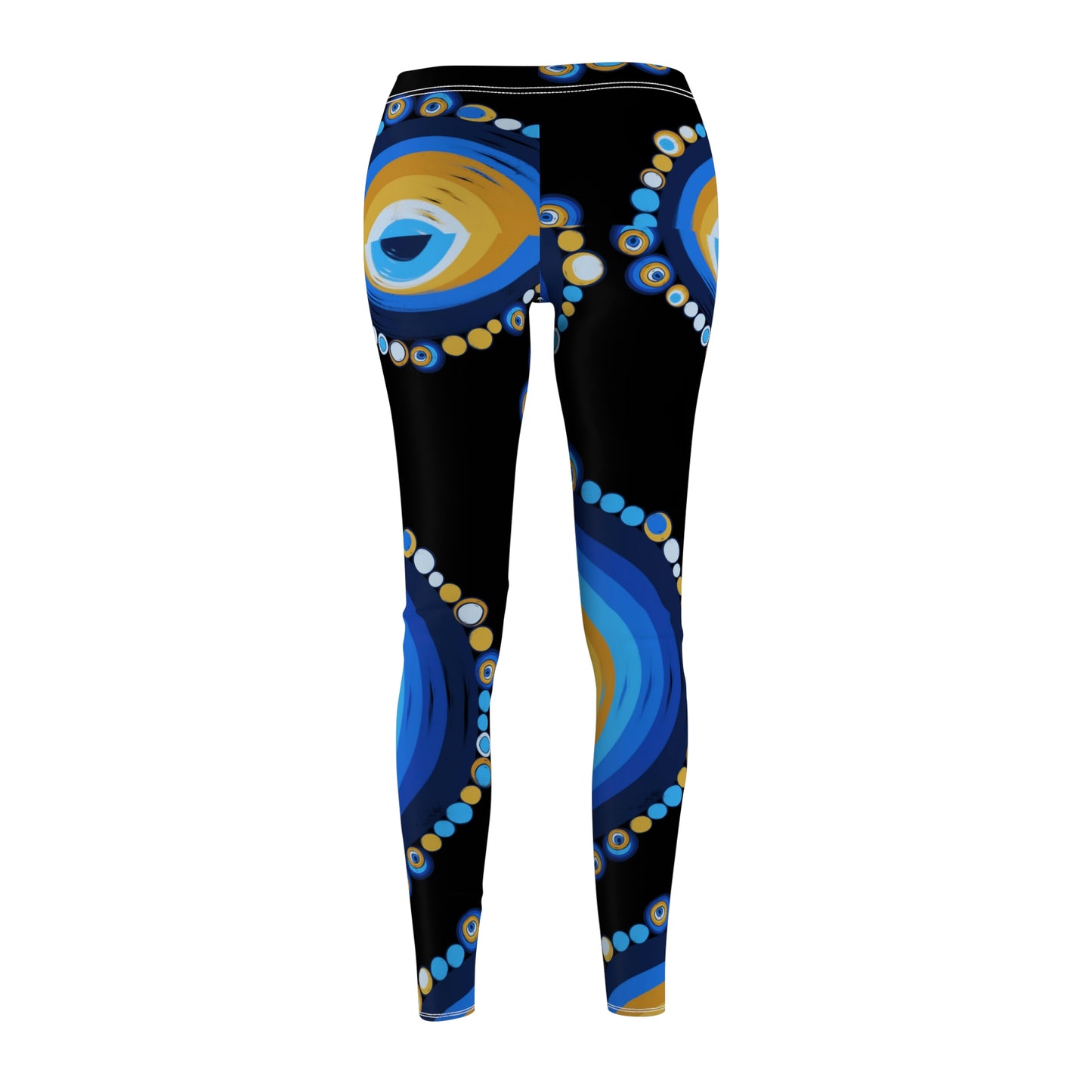 Evil eye black and blue Women's Cut & Sew Casual Leggings