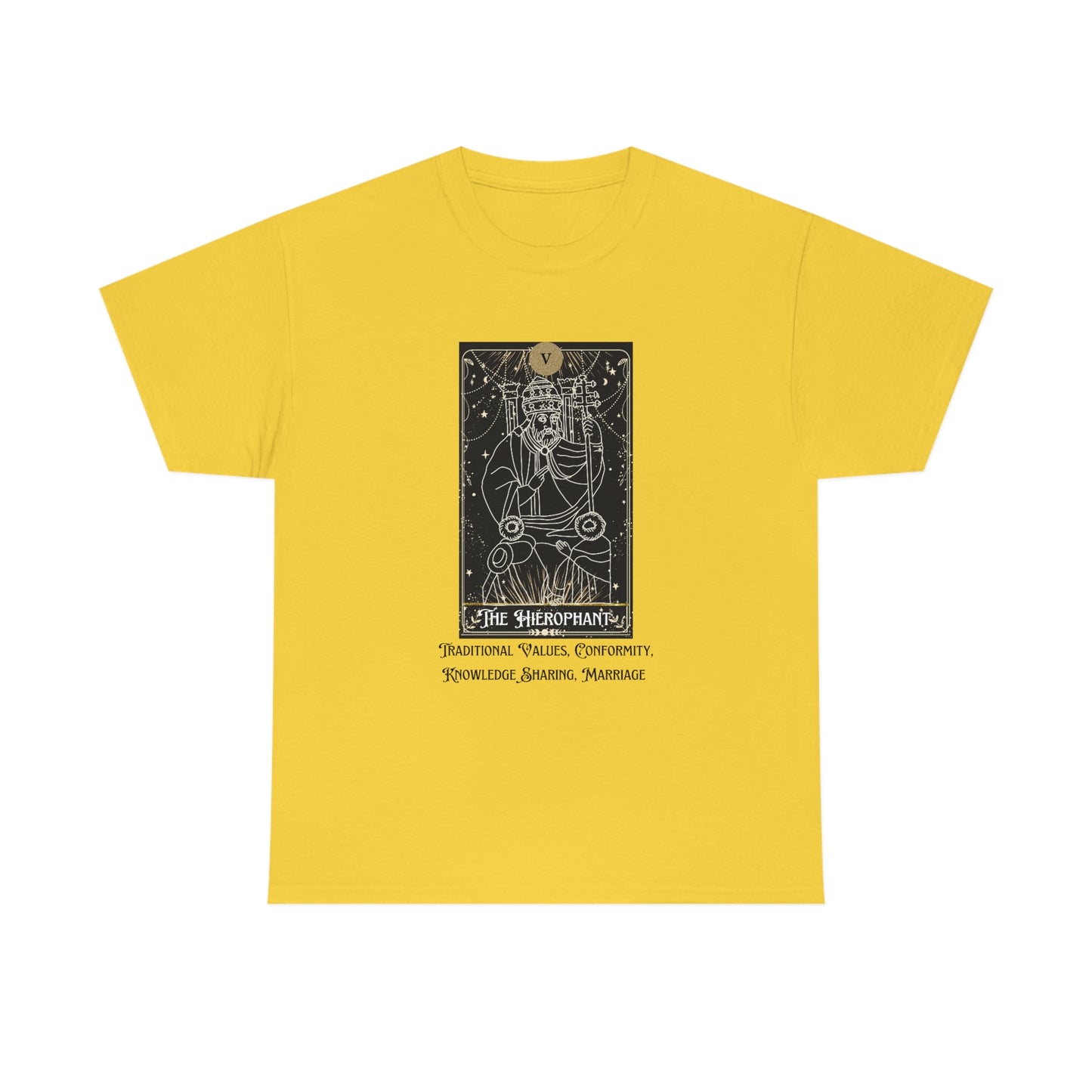 The Hierophant Tarot Card Unisex Heavy Cotton Tee