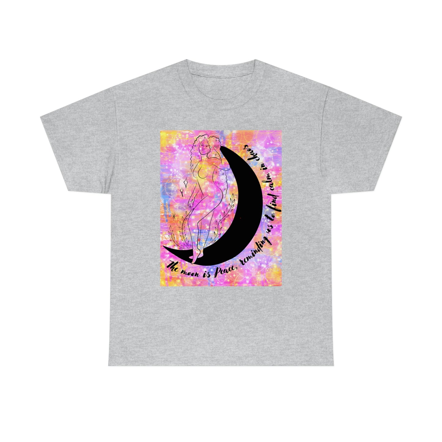 Peaceful Moon Goddess Unisex Heavy Cotton Tee