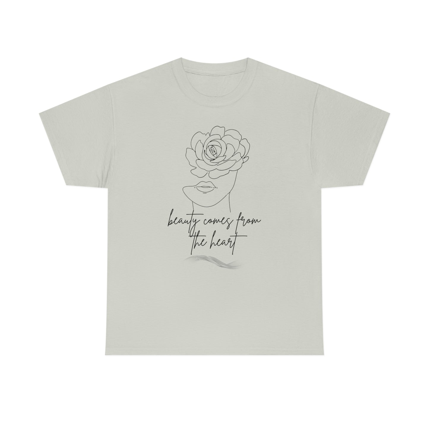 Beauty blooms from the heart Unisex Heavy Cotton Tee