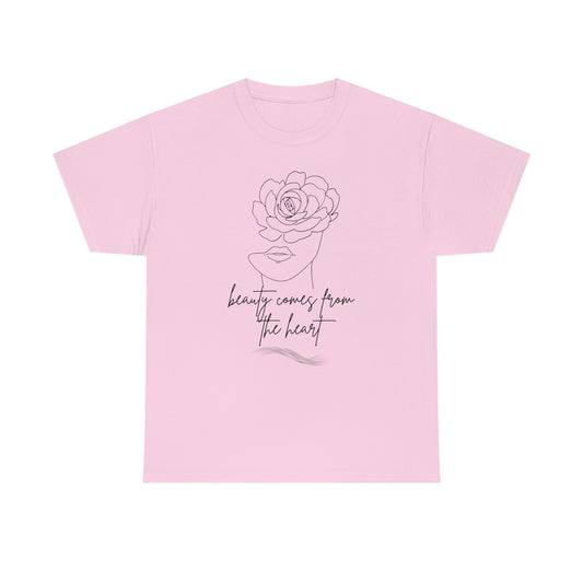 Beauty blooms from the heart Unisex Heavy Cotton Tee