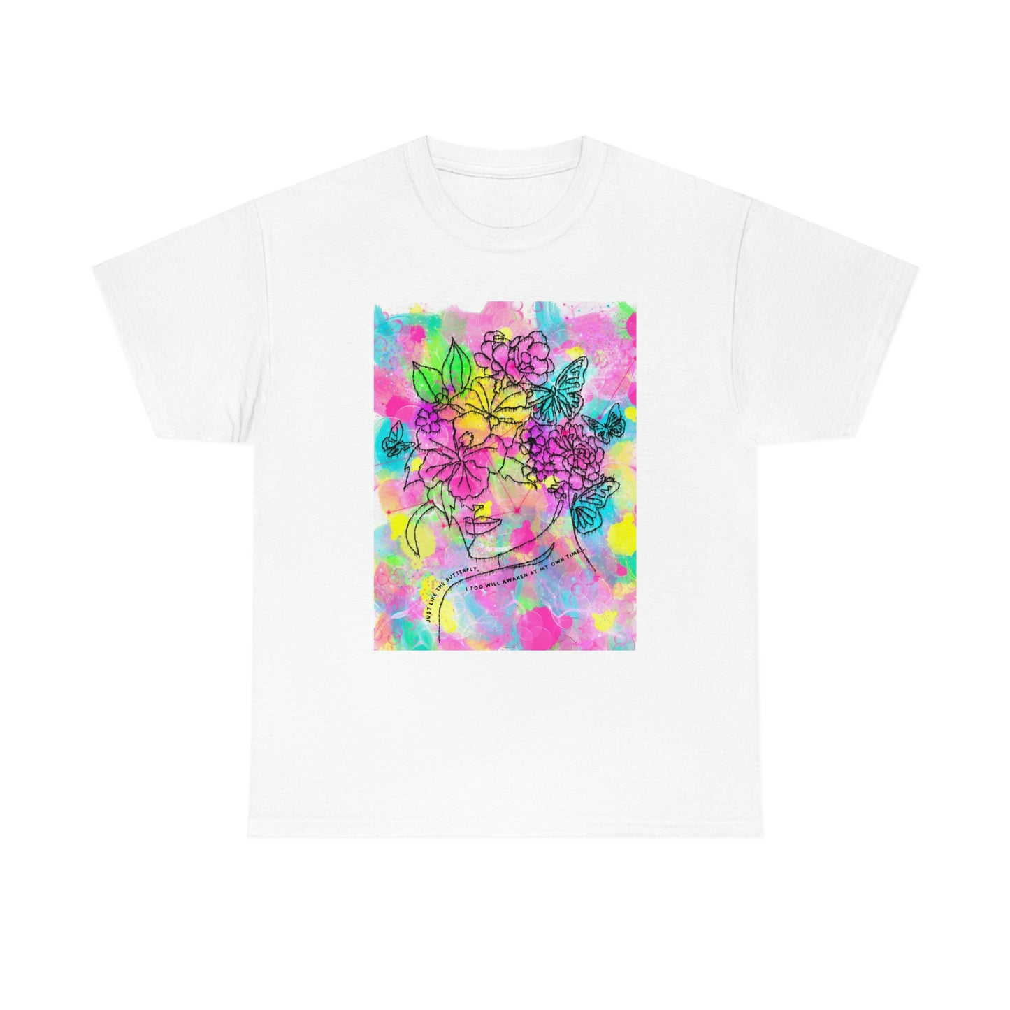 Blossoming Butterfly Awaken Unisex Heavy Cotton Tee