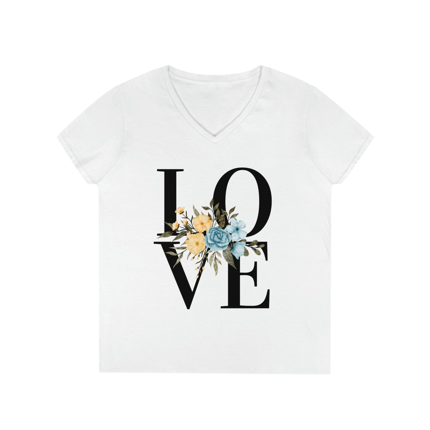 Love Blossoms Ladies' V-Neck T-Shirt