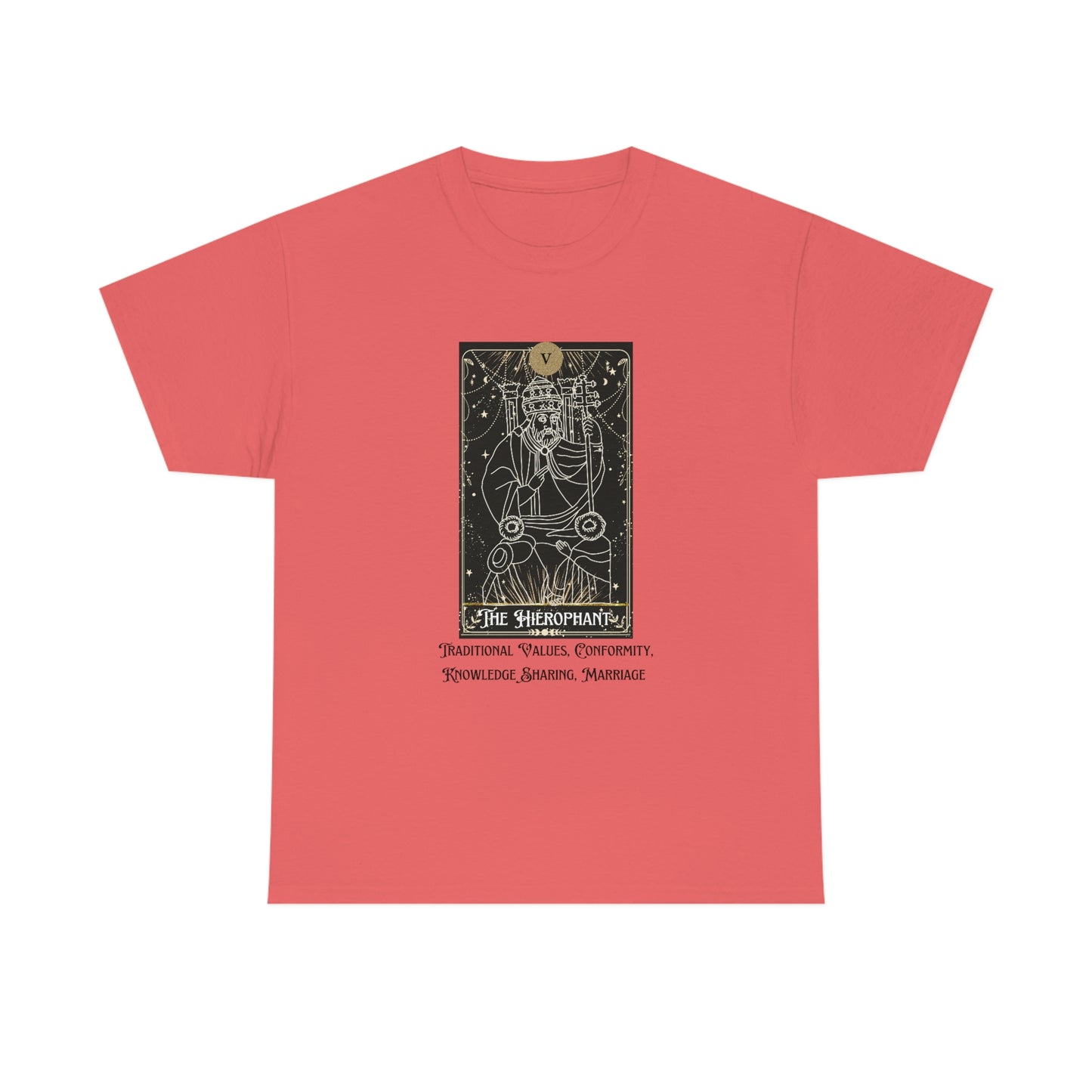 The Hierophant Tarot Card Unisex Heavy Cotton Tee