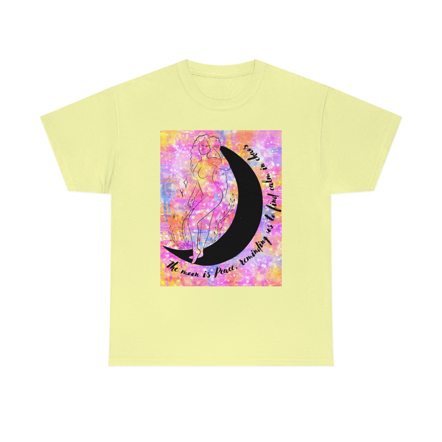 Peaceful Moon Goddess Unisex Heavy Cotton Tee