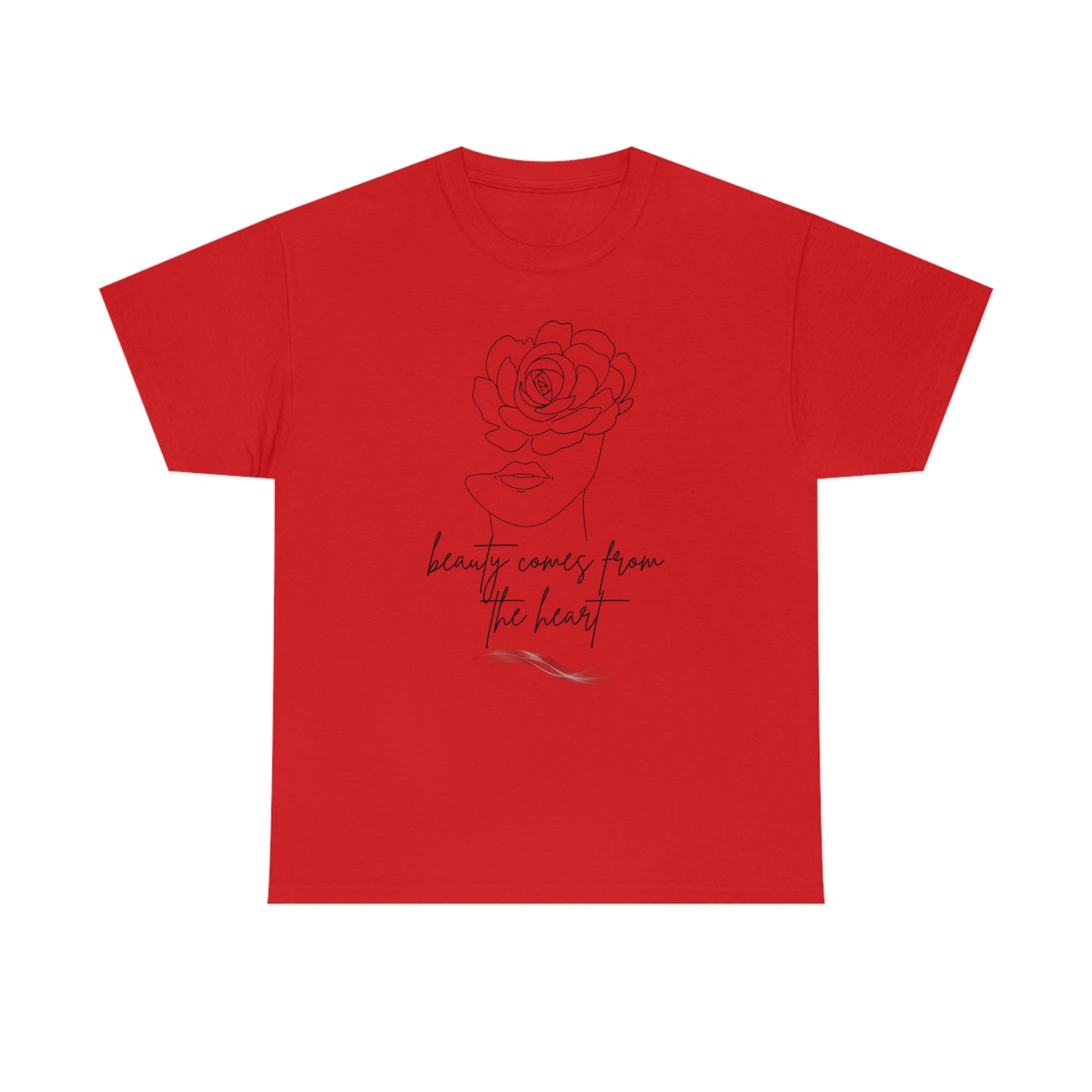 Beauty blooms from the heart Unisex Heavy Cotton Tee