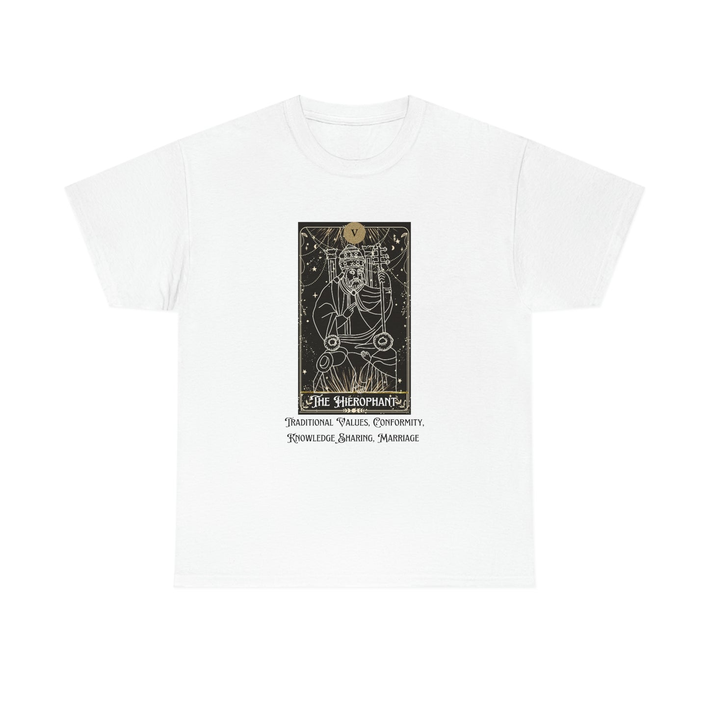 The Hierophant Tarot Card Unisex Heavy Cotton Tee