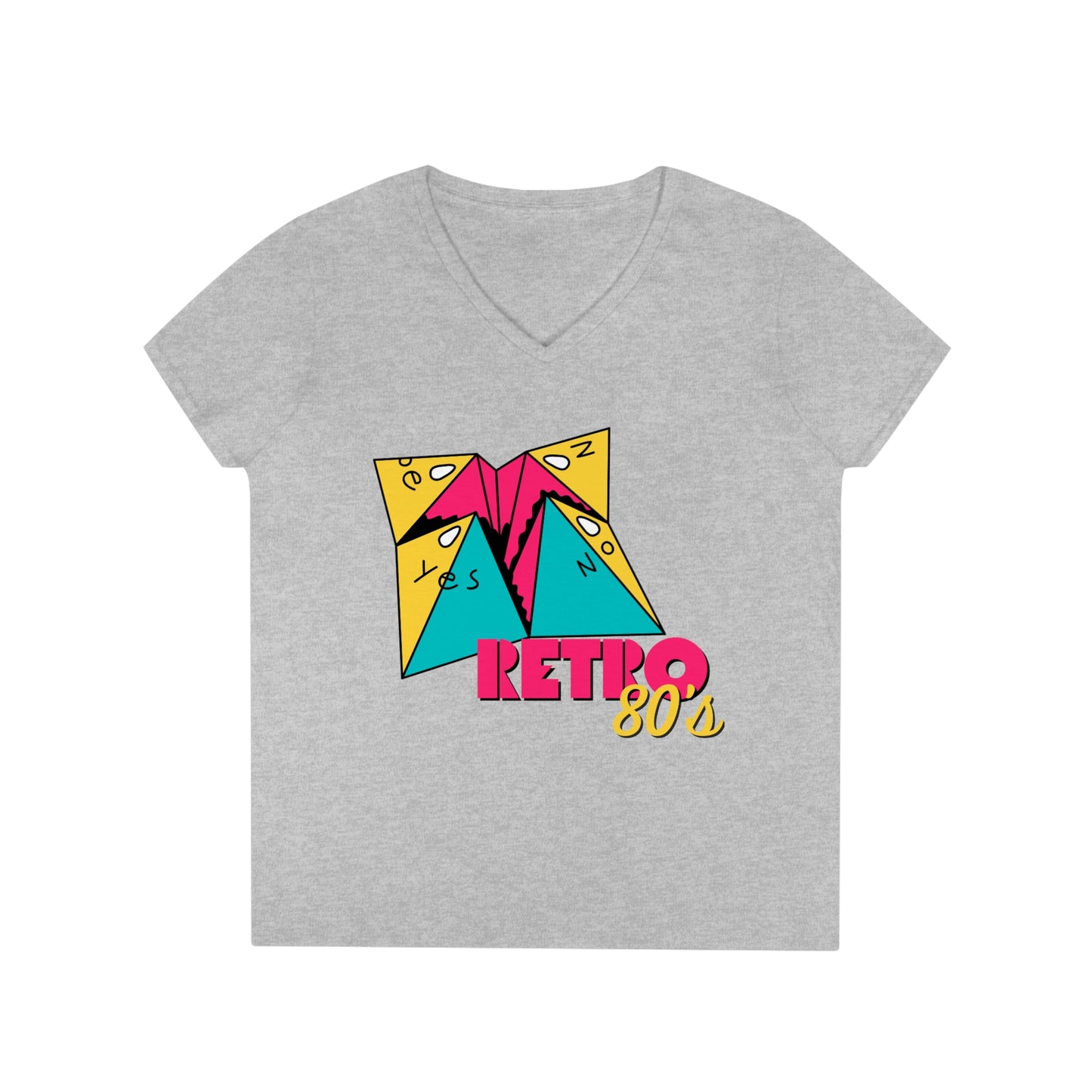 80’s Folding paper Retro Ladies' V-Neck T-Shirt