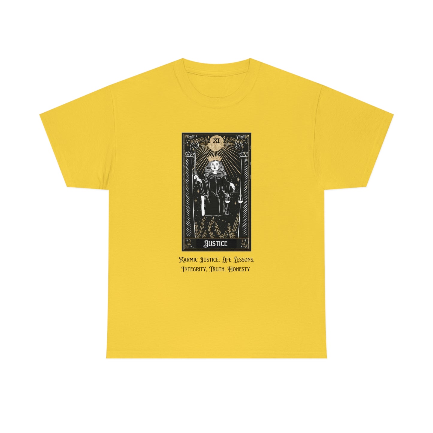 Justice Tarot Card Unisex Heavy Cotton Tee