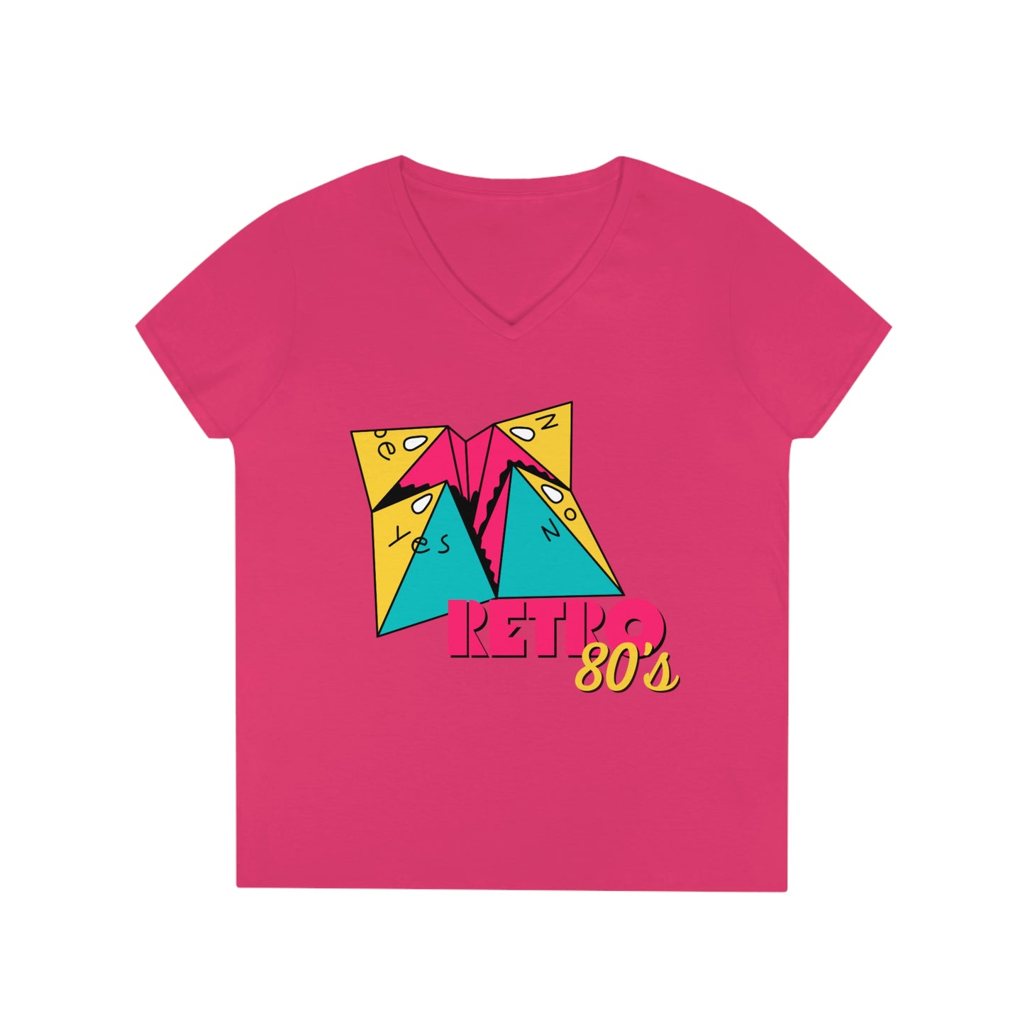80’s Folding paper Retro Ladies' V-Neck T-Shirt