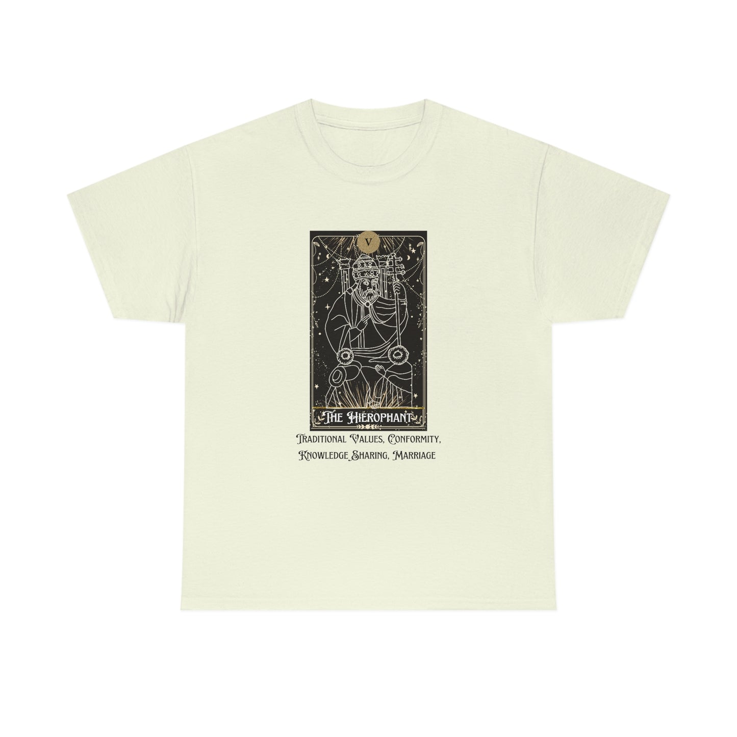 The Hierophant Tarot Card Unisex Heavy Cotton Tee