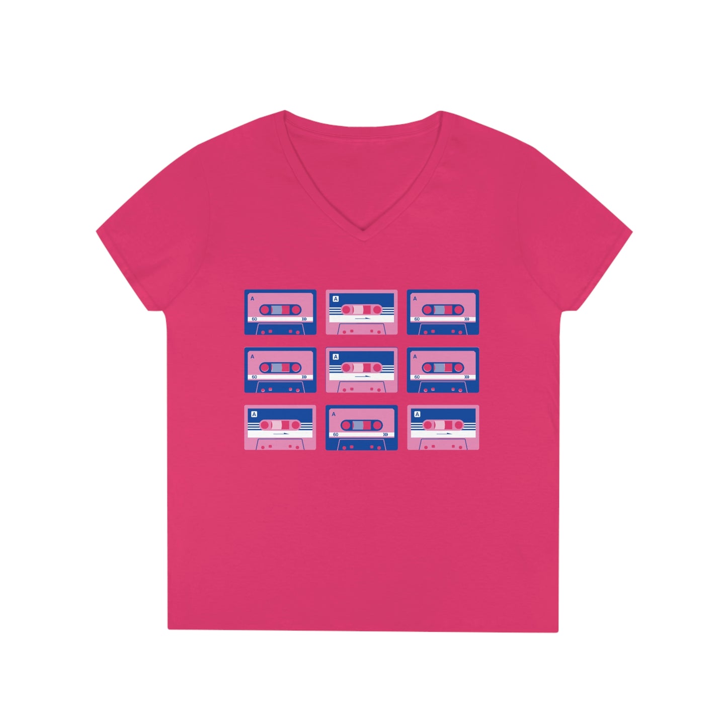 Cassette  80’s Tape Ladies' V-Neck T-Shirt